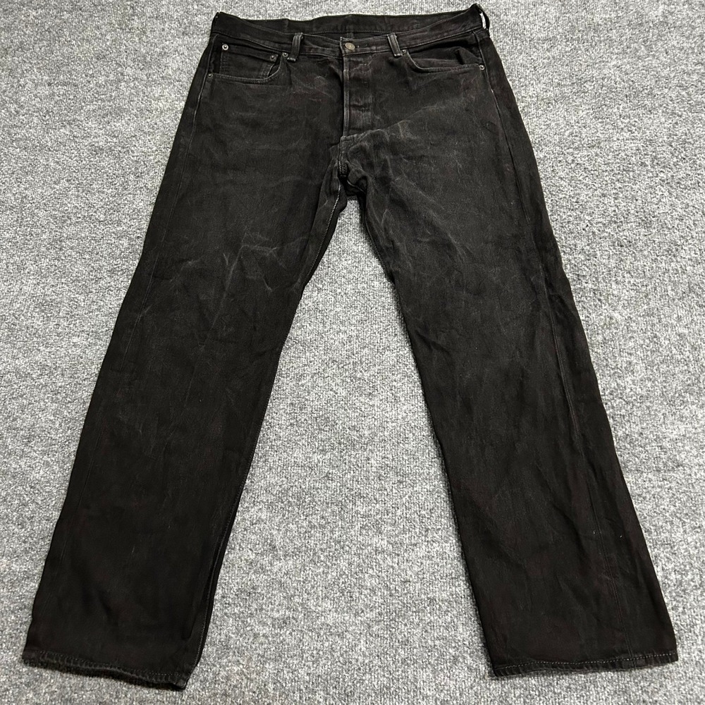 Levi's Jeans Mens Size 36 Black 501 Original Fit Straight Leg Denim Button Fly